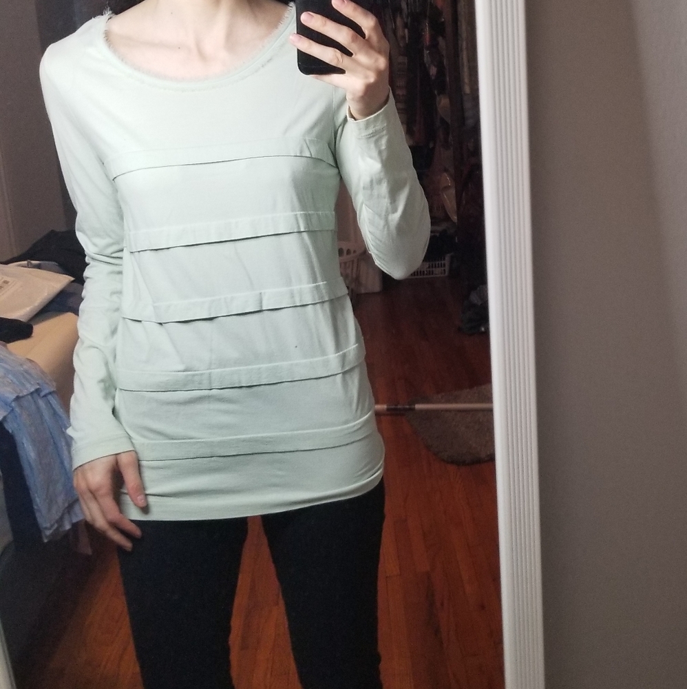 Ann Taylor Mint Green Long Sleeve Shirt